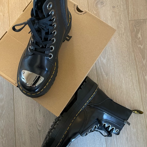 Dr. Martens Jadon Alt Black Leather Boots with Steel Toe - Picture 10 of 11